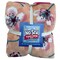Ditsy Blooms Peach Anti-Pill Premium No Sew Throw Fleece Fabric Kit (Fuchsia Backing)